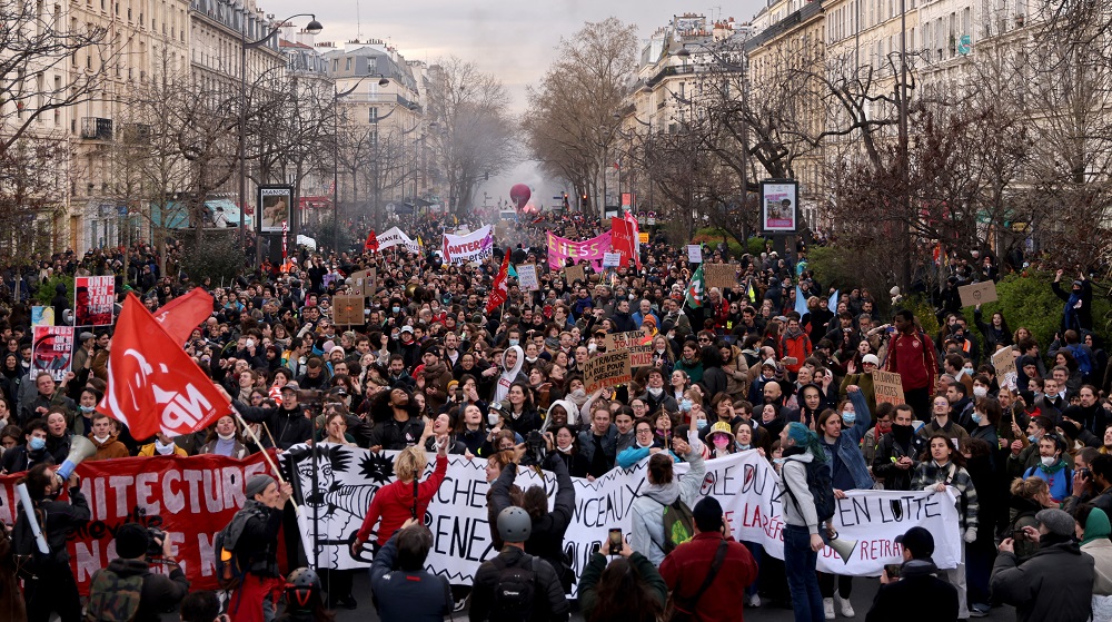 Vijojne protestat ne France, mijera njerez kunder reformes se pensioneve